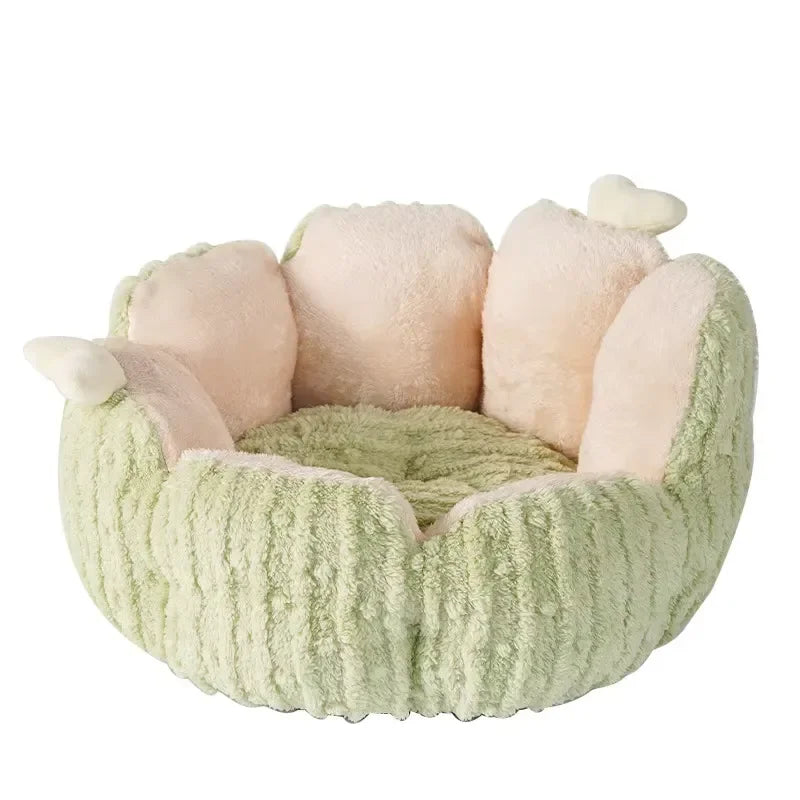 Autumn Cactus-Shaped Solid Pattern Thickened Fabric Cat Bed with Cave Design Sleeping Mat & Xuzhou Origin Pet House