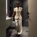 Women's Matching Sets 2026 New Fashion Elegant Jacket Top Loose High Waist Casual Trousers Women's Lingerie Sets 2 Pieces Set