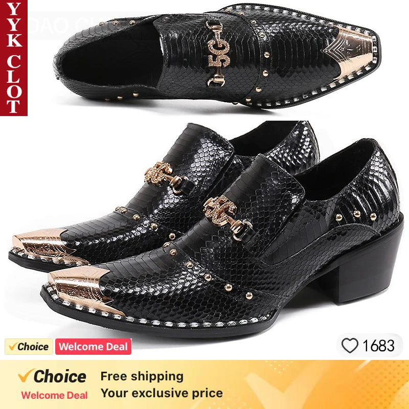 Cool Metal Toes Loafers Handmade  Party Shoes Man Flats Mix Color Fantastic Dress Shoes