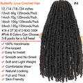 1- 8 Packs Butterfly Faux Locks Crochet Hair Boho Soft Locs Braiding Hair Distressed Pre Looped Synthetic Butterfly Locs Twists
