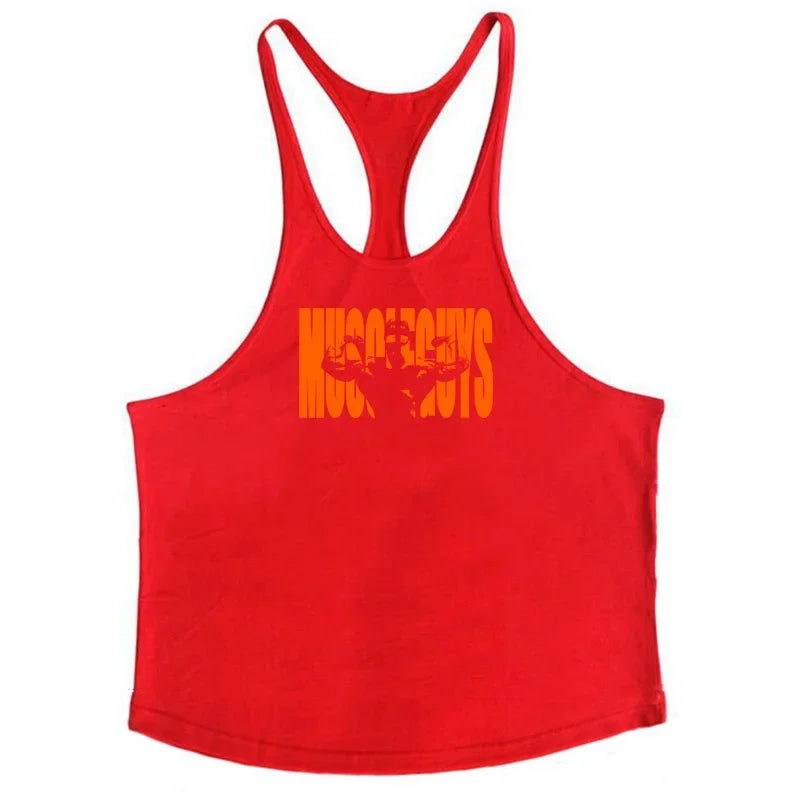 Muscle guys Gyms Tank Top Men Workout Clothing Bodybuilding Stringer Men Vests Cotton Y back Singlets debardeur fitness homme