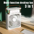 Lenovo Portable Fan 3 in1 Humidifier Air Adjustment LED Light Household USB Chargeable Air Conditioner Office Moisturizing Fan