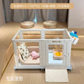 Clear Acrylic Dog Crate Playpen Easy Assemble Transparent Pet Pen Heavy-duty Plastic Puppy Fence with Wheels for Bunny Cat