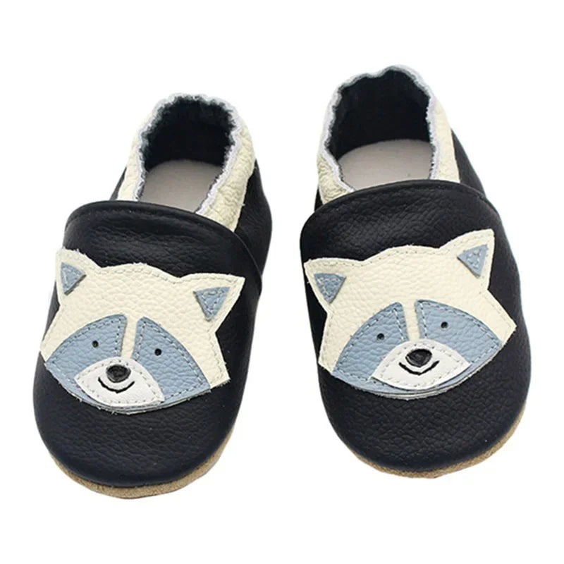 Autumn Baby Shoes Toddle Boys Girls Skid-Proof Shoe Soft Sheepskin Sneakers Fashion Animal Picture First Walker Moccasins 0-24M