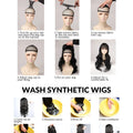 28Inch Lolita Style Mint Chocolate Synthetic Wigs with Bangs Long Natural Straight Hair Wig For Women Cosplay Heat Resistant