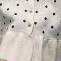 Winter Women White Black Polka Dot Sleeveless Knit - View 3 | SAMAG
