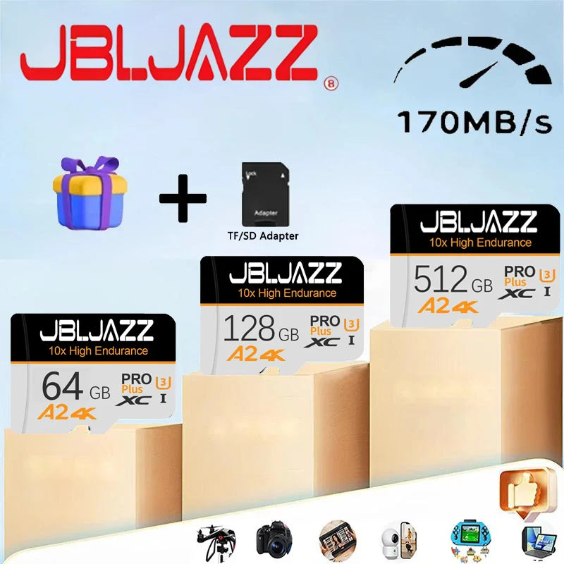 Micro TF SD Card Memory Card 64GB High Speed Micro TF Card Class10 High Capacity 128GB SD Card for Phone Laptop PC Camera Switch