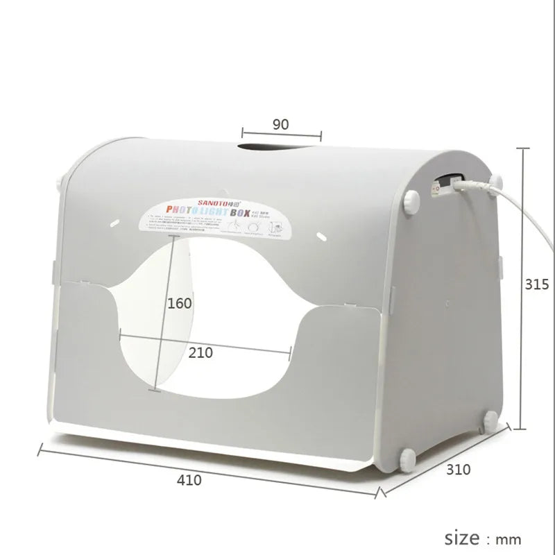 SANOTO Photograph Lightbox Photo Studio Manicure Foto Softbox  LED Photo Light Box Dimmable Tabletop Shooting Tent Kit