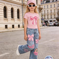 Girls' Y2K Style 2 - Piece Set: Pink Bow - Print Slim - Fit - View 4 | SAMAG