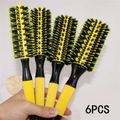 Professional 1/6pcs Boar Bristle Wooden Hair Comb Round Hair Brush Curling Combs Woman Hair Curlerl Hairdresser Styling Tool