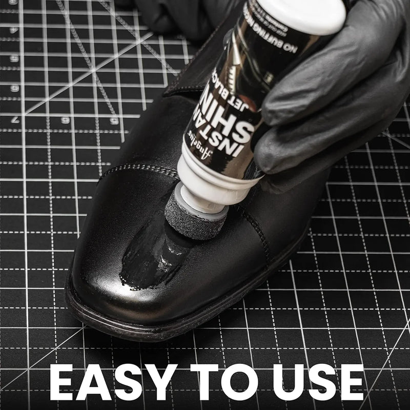 100ml Black Shoe Polish Spray with Sponge Applicator - Professional Leather Care, Quick Shine Wax Liquid Polish for Boots