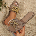Women's Versatile Slide Sandals Classic Metal Buckle Flat Slippers Casual Summer Shoes Springfresh for Casual & Dressy Outfits
