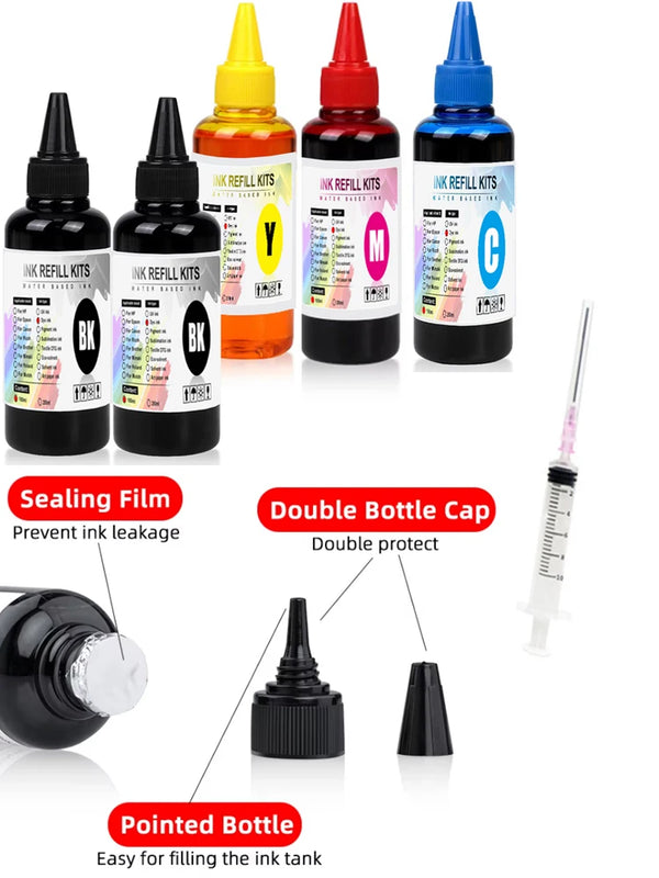 100ml Universal Dye Ink BK C M Y Kit Compatible For HP - View 2 | SAMAG