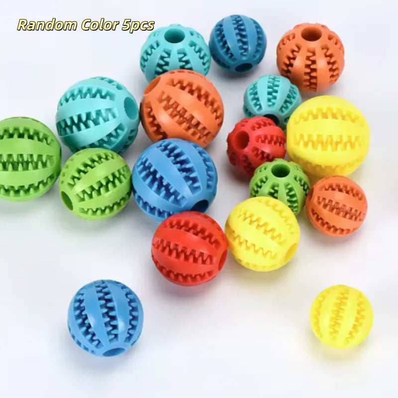 Interactive Dog Food Ball Rubber Chew Toy for Small to Large Dogs And Puppies - Pet Tooth Cleaning Chewing Toy