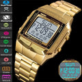 Skmei Men's Digital Sport's Watches Stainless Steel Strap 5 Alarm Clock Waterproof Led Chronograph Fashion Male Dual Time