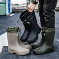 Thick-soled wear-resistant rubber shoes for men and women, mid-calf waterproof anti-slip fishing construction site rain boots
