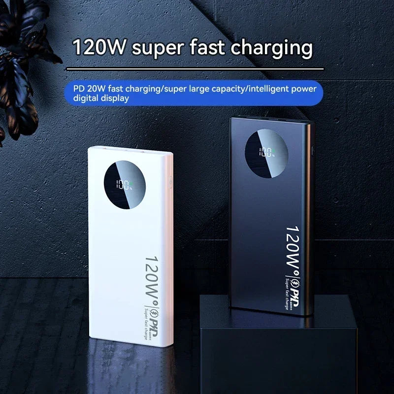 Lenovo 200000mAh Power Bank 120W PD Super Fast Charging Portable Power Bank Large Capacity External Battery With Digital Display