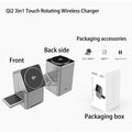 Rotating Qi2 3in1 15w Magnetic Wireless Charger Stand For iPhone 16 15 14 13 12 Max  iWatch Airpods Fast Charging Dock