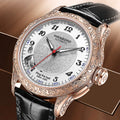 HANBORO Mechanical Alarm Watch Men Automatic Ping Bell Hourly Chime Luxury 100M Waterproof Sapphire Steel Business Unique