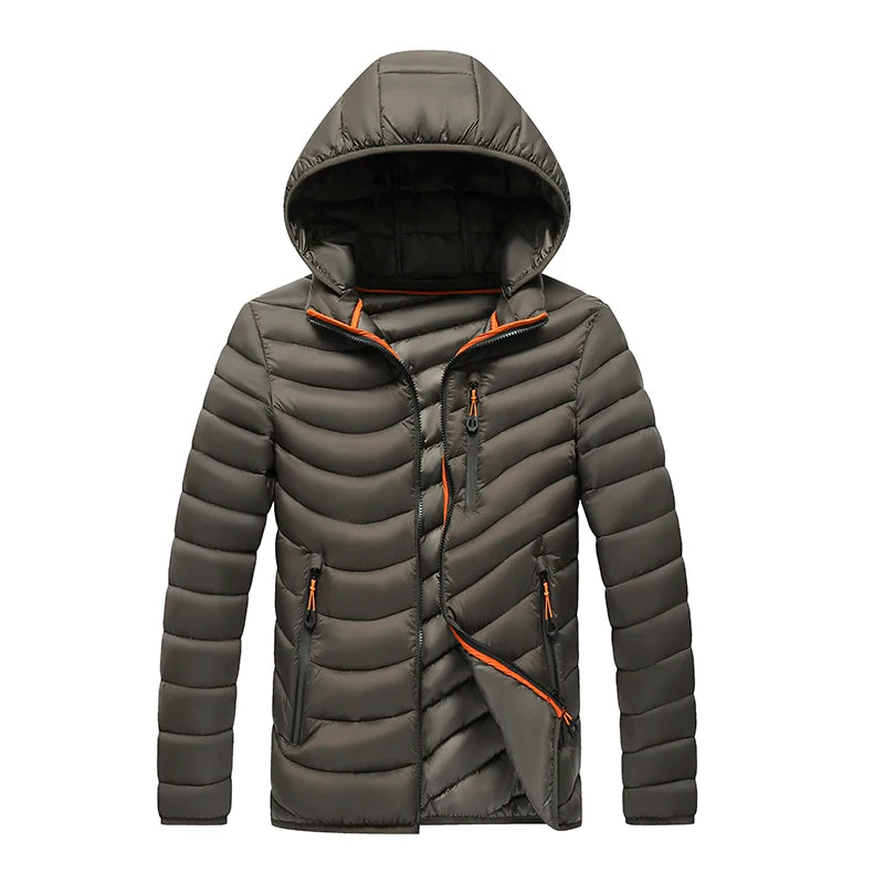 Autumn Winter Men Parkas Windbreaker Warm Casual Outdoor Fashion Mens Down Jackets Windproof Cotton Thicken Male Hooded Coats
