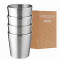Stainless Steel Cups 10oz 6oz Camping Mugs 4pcs Reusable Premium Metal Cup Double Wall Drinking Tumbler for BBQ Home Drink Tools