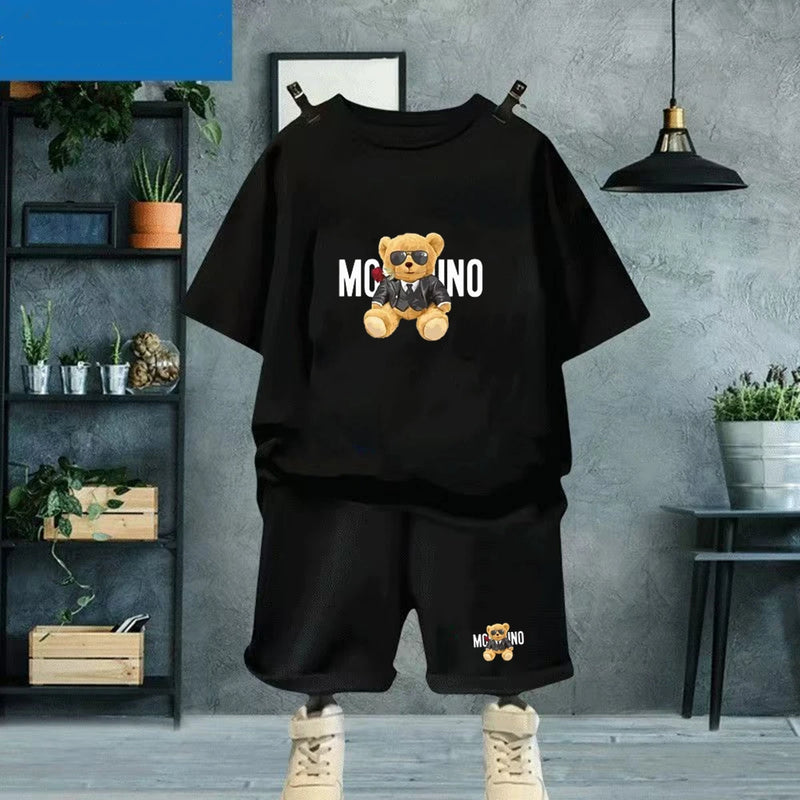 Fashion Letter Bear Print Children Summer Clothing - View 2 | SAMAG