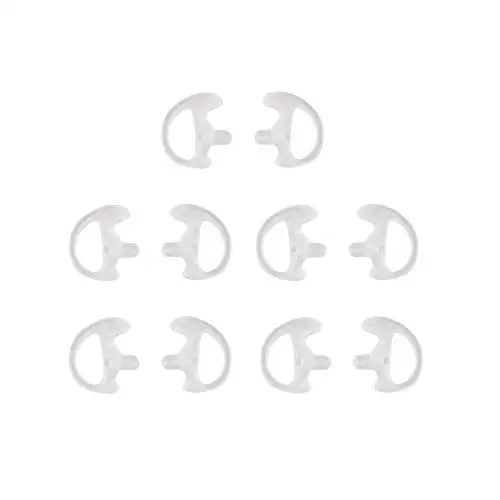 Lot 5 Pair White Silicone Earmold Earbud for Universal Walkie Talkie Radio Air Acoustic Coil Tube Earpiece Headphone S/M/L Size