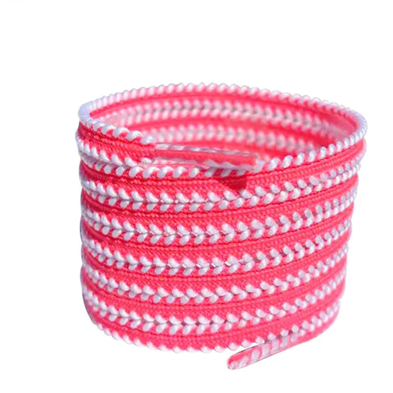 Multicolor Track Anti-slip Serrated Shoelaces Canvas Black White Runing Shoes laces Women Men Sport Casual Net Shoes Shoelaces