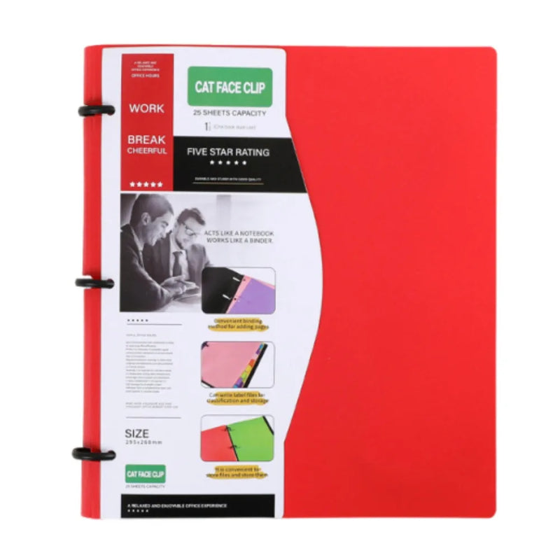3 Ring Loose-leaf File Folder Waterproof Detachable Notebook Binder Dustproof Thickened 3 Hole Punched Lined Paper Mobile Office