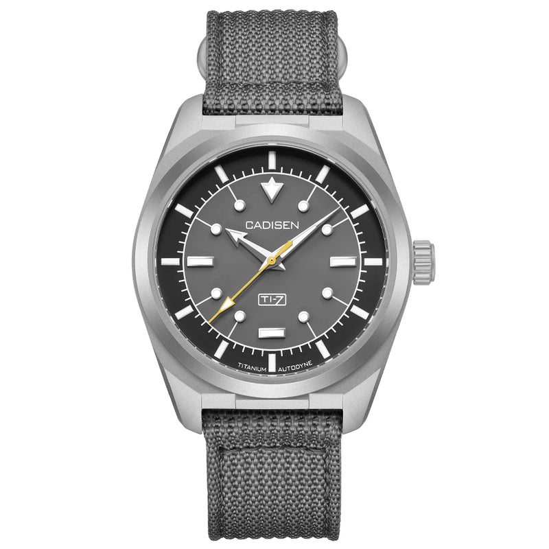 CADISEN TI-7 Autodyne Titaniu Men's Mechanical Wristwatch 8215 Movement Sapphire Glass 10ATM Waterproof Calendar Feature Luxury