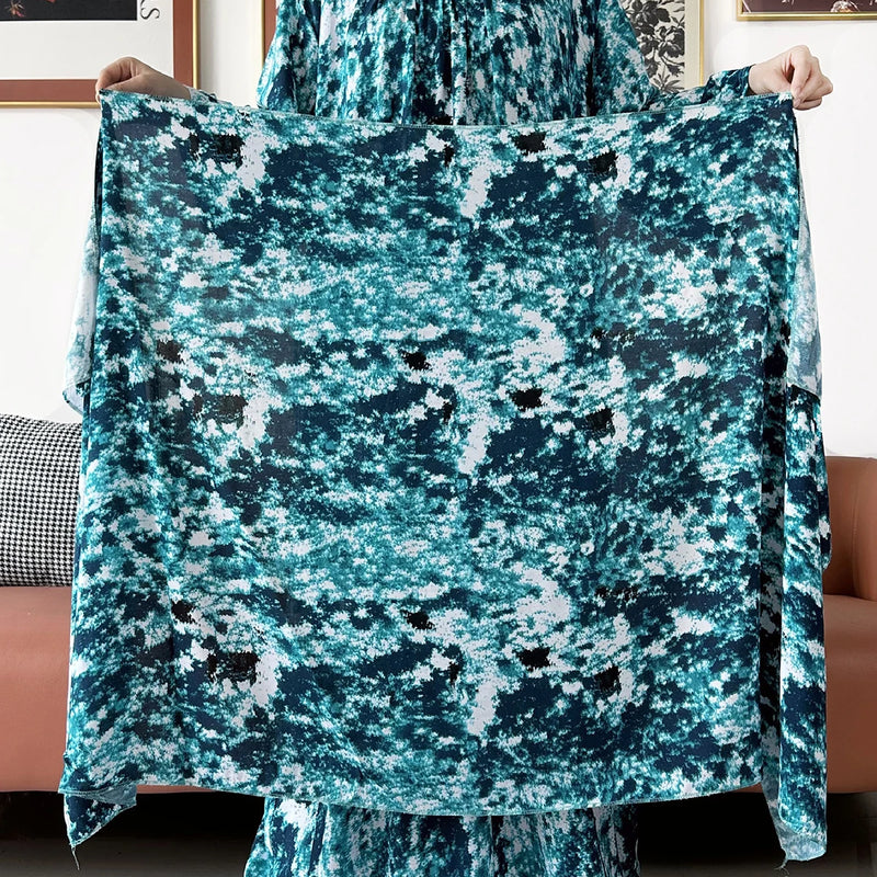 Fashion Women Abaya Embroidered Tie-dye O-neck Cotton | SAMAG