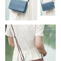 Zency New Soft Plain Color Leather Bag Multiple Pockets Women's Bag Genuine Leather Shoulder Crossbody Versatile Commuting Bag