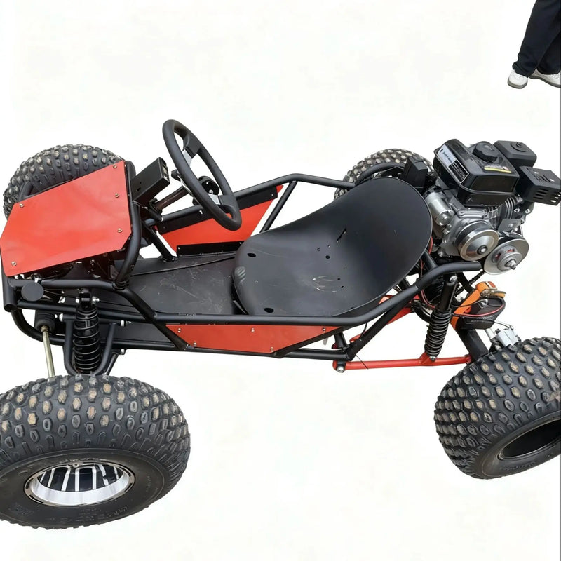Steering wheel kart beach bike with differential, electric start, reverse, 212 engine karting 8-inch 10 inch tires