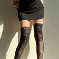 Women's Lace Fishnets Stockings Sexy JK Lolita Over The Knee Socks Autumn/Summer Retro Thigh Highs Tights Breathable Fishnets