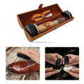 340D Leather Care Tool Set Includes Leather Conditioner Wooden Brush Polish Sponge and Shoehorn For Footwear Belt Bag Jackets