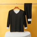 New Cashmere Silk Thermal Underwear Set Men's Non-marking Double-Sided Brushed Wool De Velvet Fall Coat and Pants Homewear