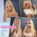 613 Honey Blonde Color Loose Deep Wave 13X4X1 HD Full Lace Frontal Wigs Prepluck With Bleached Knots Baby Hair Cosplay Wedding