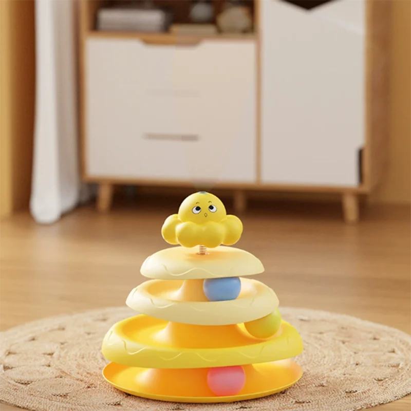 Pet Three-layer ball cat Turntable Octopus-shaped teasing cat stick to relieve boredom toys Fun Puzzle Game pet supplies