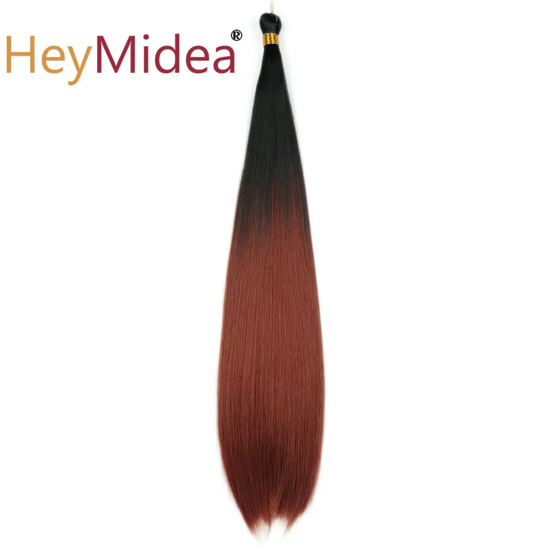 22-28Inch Straight Pony Hair Bundles Crochet Braids Hair Silky Colorful Synthetic Braiding Hair Ombre Synthetic Hair For Women