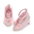 Infant Pre-Walker Shoes 0-18M Baby Girls Princess Bow Shoes Solid Color Fashion Party Walking Footwear