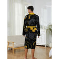 Men's Long Robe Quick Drying Spring and Autumn Home Trend Fun Digital Printed Nightgown for Leisure and Entertainment.