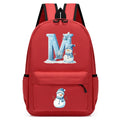 Xmas Snowman Alphabet A-Z Print Backpack for Toddler Girls Boys Schoolbag Holiday Lightweight Kindergarten Kid Daily School Bag