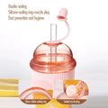 1pc 430ml Portable Flip Straw Cup Plastics Ins Style High-Capacity Water Bottles Tea Coffee Milk Heat-Resistant Juice Jelly Cups