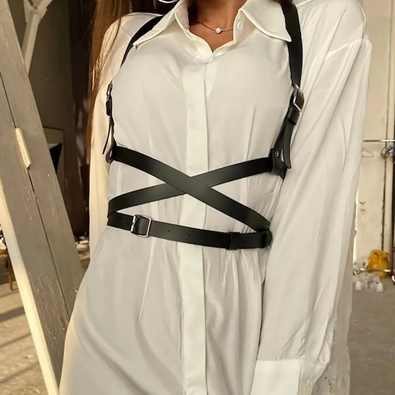 Women Punk Belt Fashion Leather Waist Belt Female Street Style Decoration Suspenders for Women Gothic Clothing Accessories