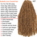 1- 8 Packs Butterfly Faux Locks Crochet Hair Boho Soft Locs Braiding Hair Distressed Pre Looped Synthetic Butterfly Locs Twists