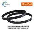 10pcs 2GT Closed Loop Timing Belts GT2 6mm Close Belt Rubber Synchronous 110 122 158 200 280 300 400 610 852mm 3D Printer Part