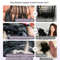 Kinky Straight Miracle Knots Crochet Human Hair Extensions Burmese Virgin Pre Separated Feather Crochet Hair Braids Bundles for Black Women Meadow Hair 26inch 240g