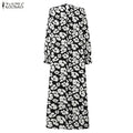 Women's Modest Fashion Muslim Long Dress Floral Print | SAMAG