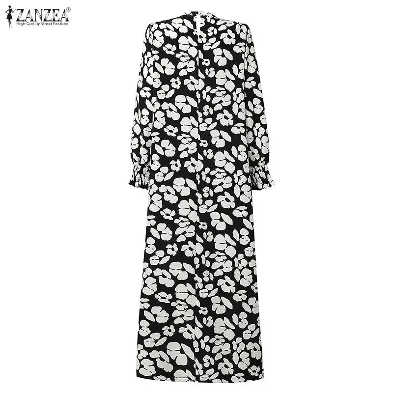 Women's Modest Fashion Muslim Long Dress Floral Print | SAMAG