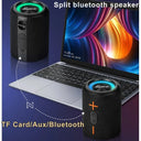 2 in 1 Separable Bluetooth Speaker BT5.3 with Subwoofer 360° Stereo Surround Wireless Sound Box TF Card Home Theater TWS Boombox